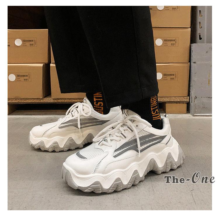 ダッドスニーカー メンズ 厚底スニーカー シューズ ボリューム 厚底 光る 韓国ファッション 靴 白スニーカー Tz The One 通販 Yahoo ショッピング