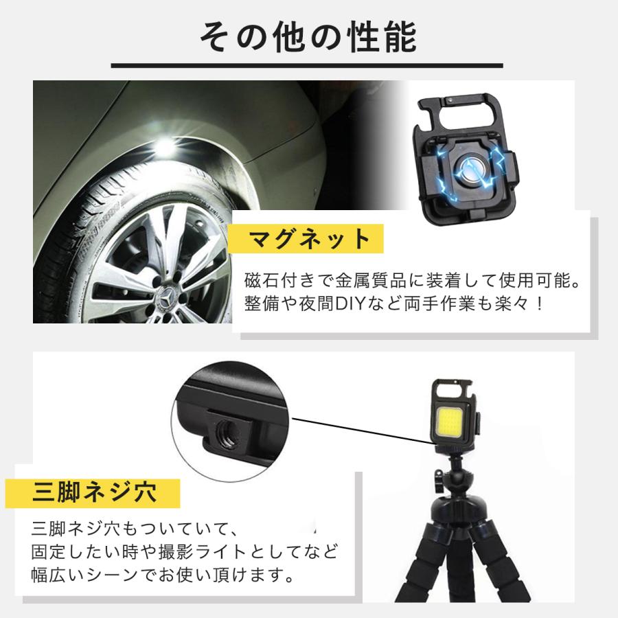 小型COBライト ミニ投光器 作業灯 LED 800mAh 充電式 防水 マグネット