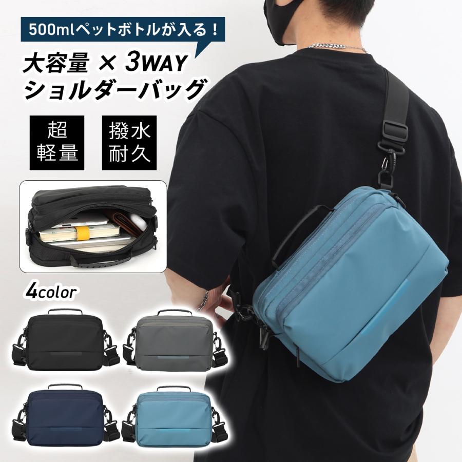 メンズ ショルダーバッグ 6ポケット 収納 シンプル 男性 バッグ 