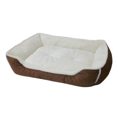 大阪杉本　キルト×ボア　スクエアベッド　L　ブラウン　犬・猫用　ベッド　冬用　 |  | 01