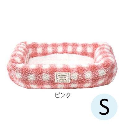 ペットベッド　冬用　スクエアベッド　ピンク　Sサイズ　愛犬　犬用ベッド　あったかグッズ　犬用秋冬グッズ　チェック柄　かわいい　おしゃれ　ベリー | 