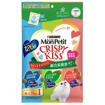 モンプチ　クリスピーキッス　バラエティパック　総合栄養食　贅沢シリーズ　126g（6g×標準21袋入り） 【キャットフード　おやつ　ドライ　小分け】 | モンプチ