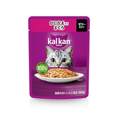 マース　 カルカンパウチ　かにかま入りまぐろ　６０ｇ　成猫(1〜7歳)　ゼリー仕立て　ウエット　キャットフード　総合栄養食　 | カルカン