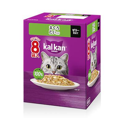 マース　 カルカンパウチ　まぐろ　たい入り　６０ｇ×８P　成猫(1〜7歳)　ゼリー仕立て　ウエット　キャットフード　総合栄養食　 | カルカン