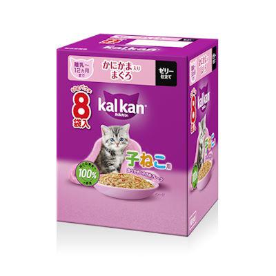 マース　 カルカンパウチ　かにかま入りまぐろ　離乳〜12ヵ月までの子ねこ用　６０ｇ×８P　ゼリー仕立て　キャットフード　総合栄養食 | カルカン