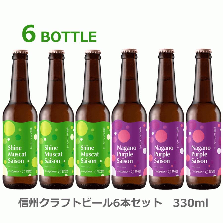 信州クラフトビール ６本セット 8PeaksBREWING × てっぱJAPAN シャインマスカットセゾン ナガノパープルセゾン 飲み比べセット　地ビール　 | 