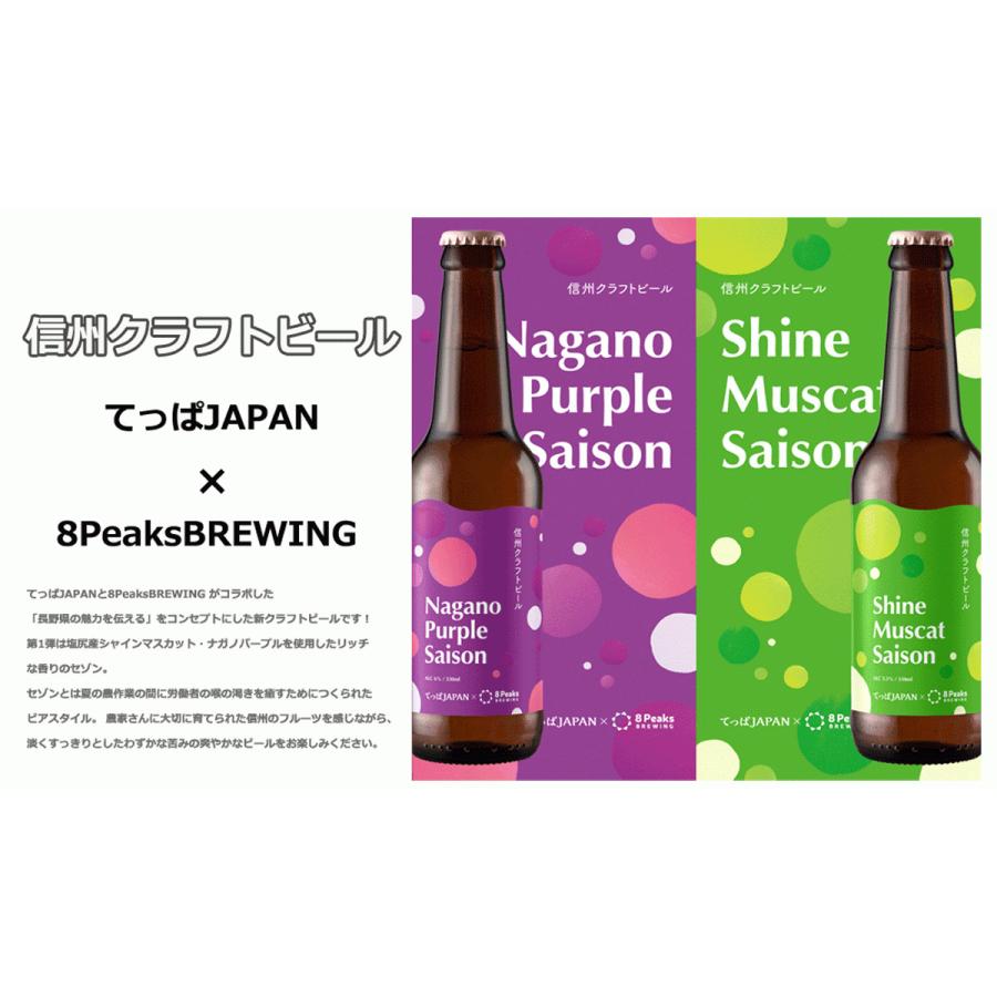 信州クラフトビール ６本セット 8PeaksBREWING × てっぱJAPAN シャインマスカットセゾン ナガノパープルセゾン 飲み比べセット　地ビール　 |  | 01