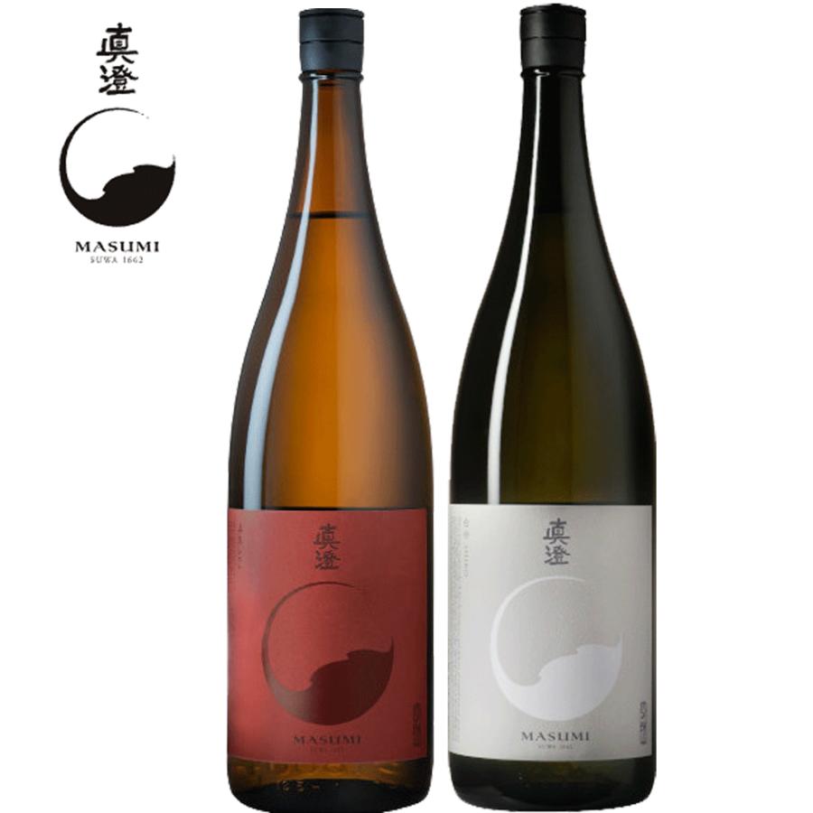 真澄 送料無料 一升瓶 日本酒セット 純米吟醸 紅白セット 赤 白 1800ml