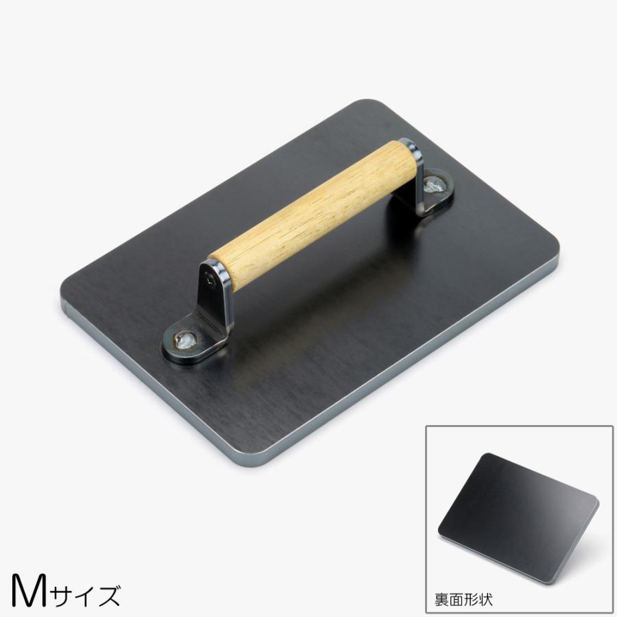ZEOOR（ゼオール） ミートプレス Mサイズ 木製取っ手 鉄製 肉押さえ