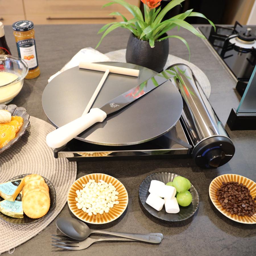 クレープ 鉄板 クレープメーカー クレープ焼き器 板厚9mm 330mm 33cm IH対応 ミニトンボ・スパチュラ付き | ZEOOR | 10