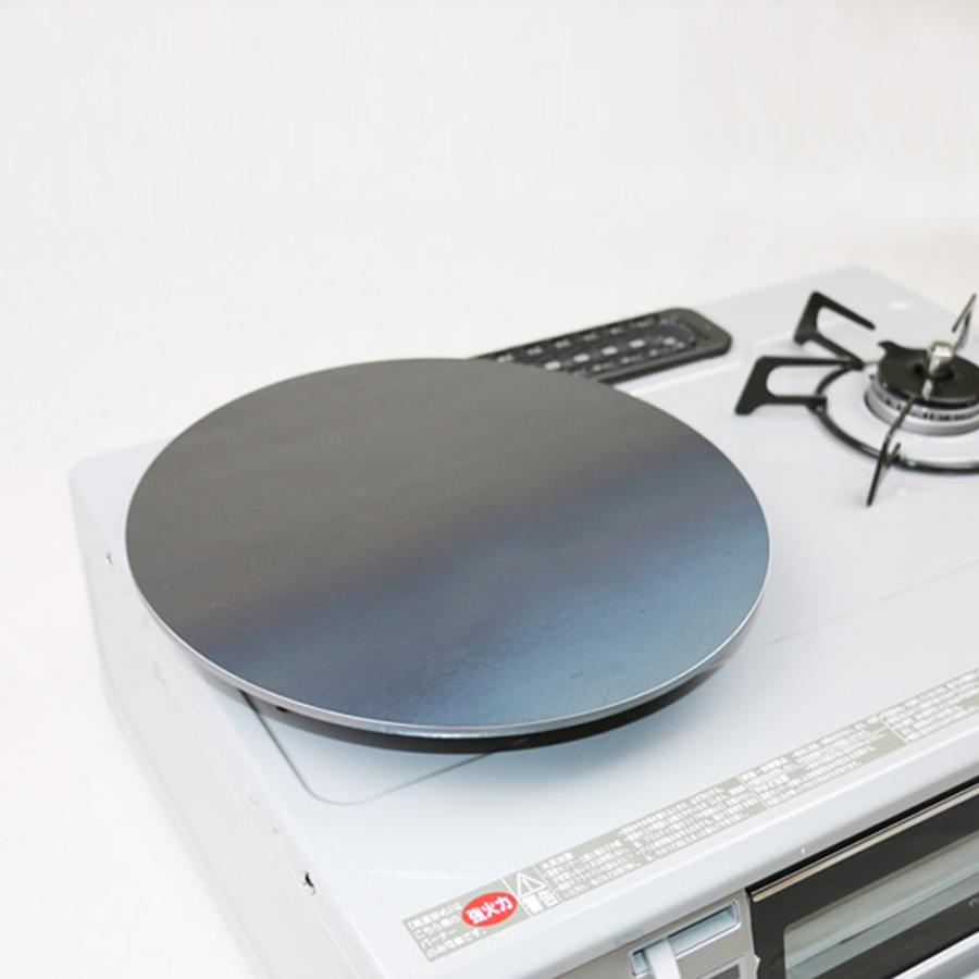 クレープ 鉄板 クレープメーカー クレープ焼き器 板厚9mm 330mm 33cm IH対応 ミニトンボ・スパチュラ付き | ZEOOR | 12