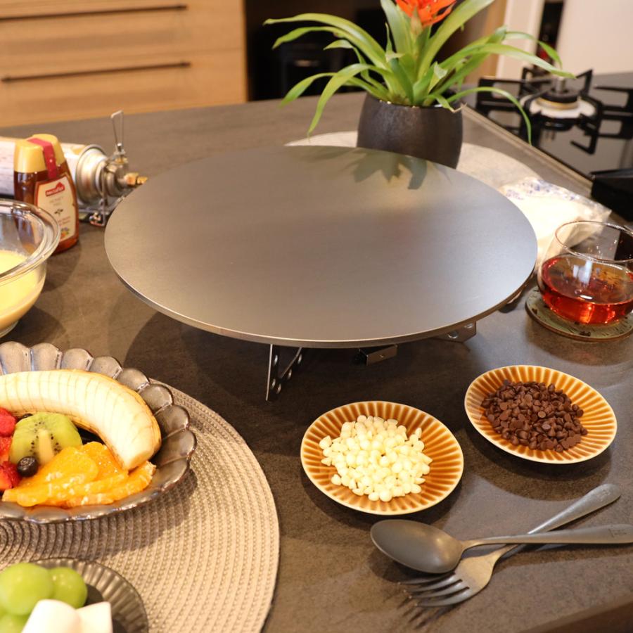 クレープ 鉄板 クレープメーカー クレープ焼き器 板厚9mm 330mm 33cm IH対応 ミニトンボ・スパチュラ付き | ZEOOR | 08