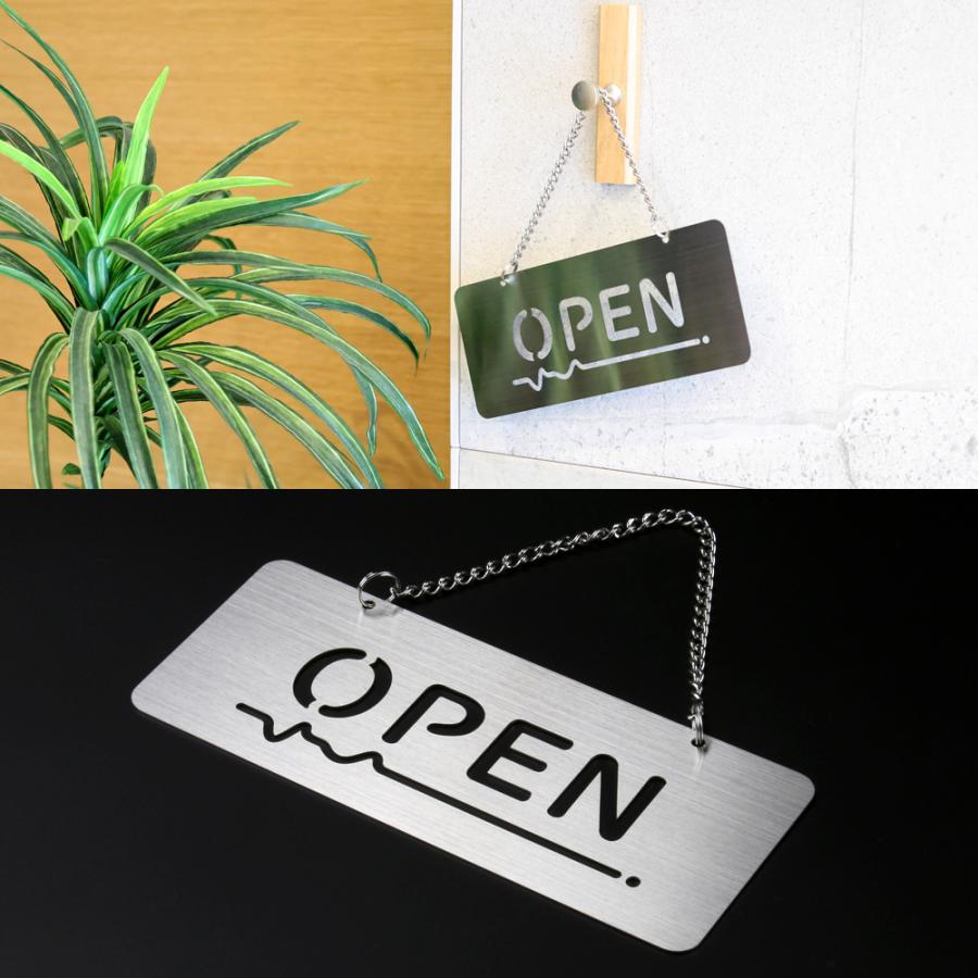 オープンクローズ看板 ステンレス ドアサイン プレート OPEN