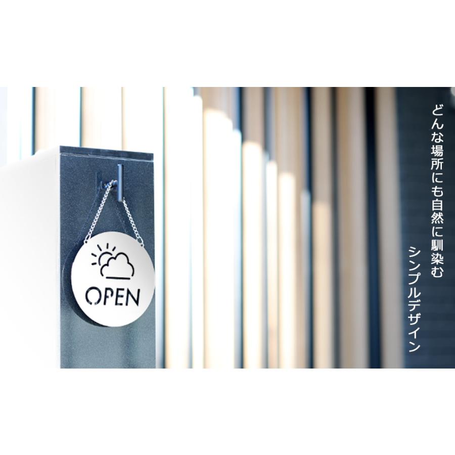 オープンクローズ看板 ステンレス ドアサイン プレート OPEN CLOSED