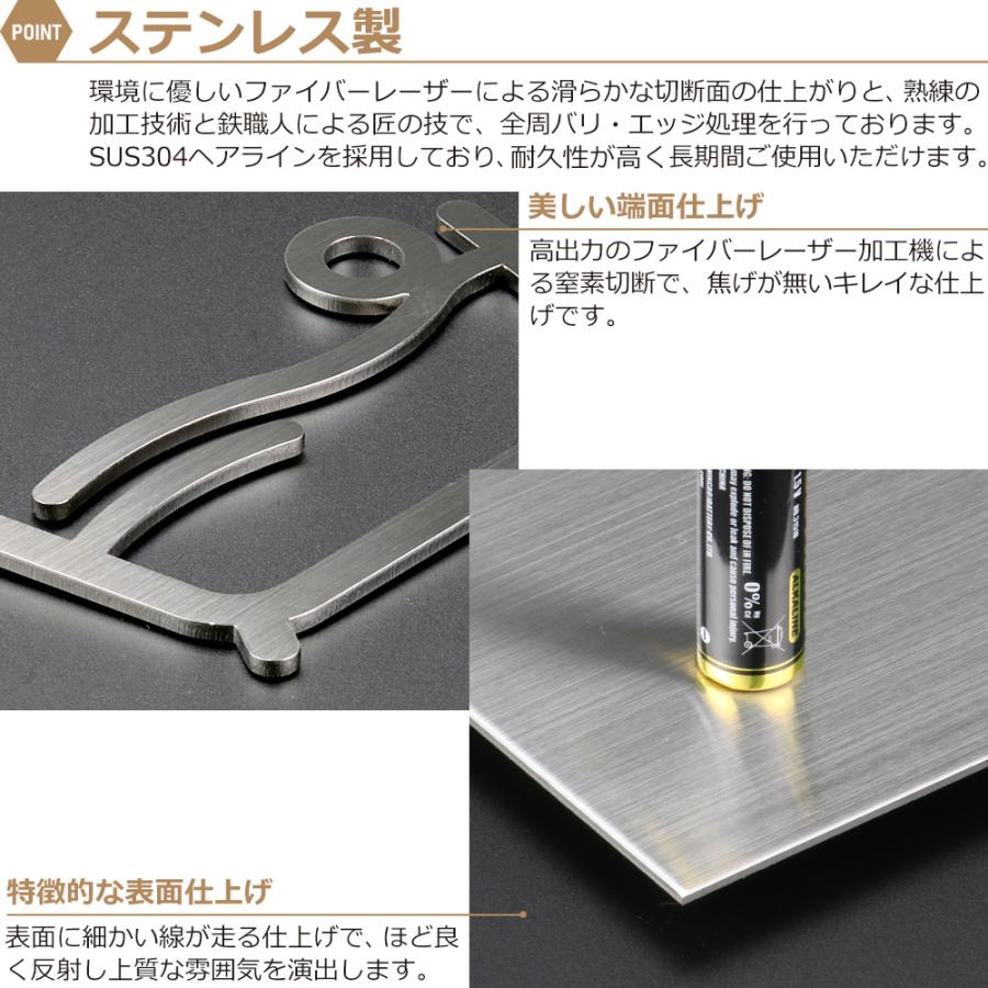 サインプレート お風呂 バスルーム クローゼット 寝室 ステンレス 案内