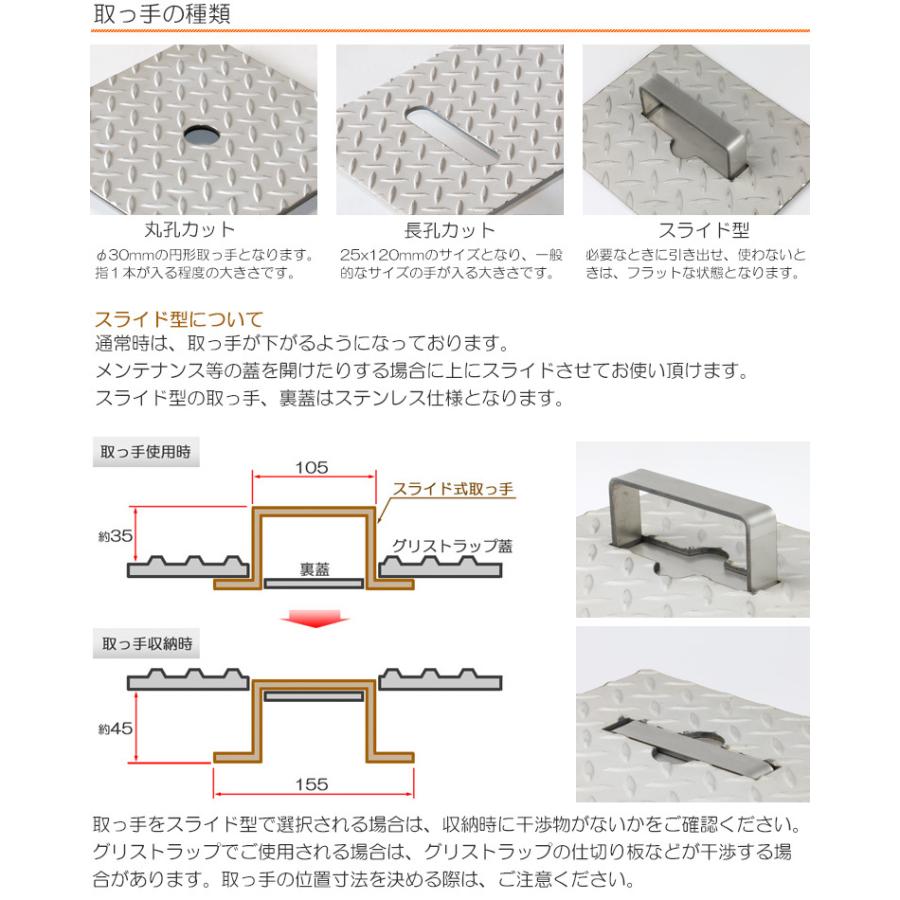 グリストラップ蓋 ステンレス縞板 板厚3mm Aタイプ 400×850mm オーダーサイズ製作 - 3