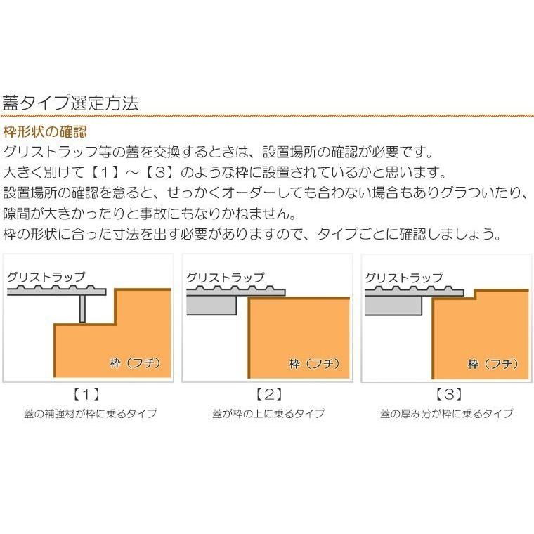 板厚3.2mm グリストラップ蓋 Dタイプ 600×850(mm) オーダーサイズ製作 600×850(mm)以下 ご指定の寸法で製作致します。 【有効】