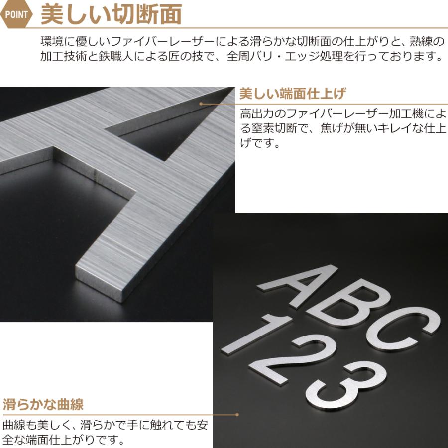 ステンレス 切り文字 ゴシック体 表札 看板 ドアサイン ネームプレート 