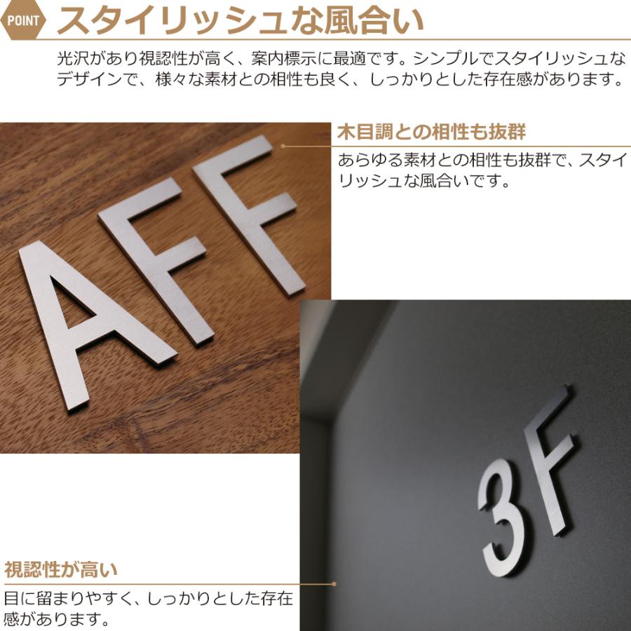 ステンレス 表札 切り文字 ゴシック体 2mm オーダー 1文字から 屋外