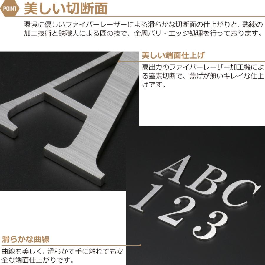 ステンレス 切り文字 明朝体 表札 看板 ドアサイン ネームプレート