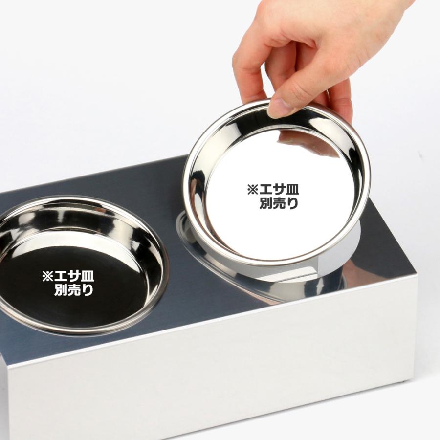 木製スタンド付き ステンレスペット食器 猫・小型犬用 ダブルボウル 猫 食器スタンド 日本製 ステンレス製 傾斜15度 フードボウル 食器台