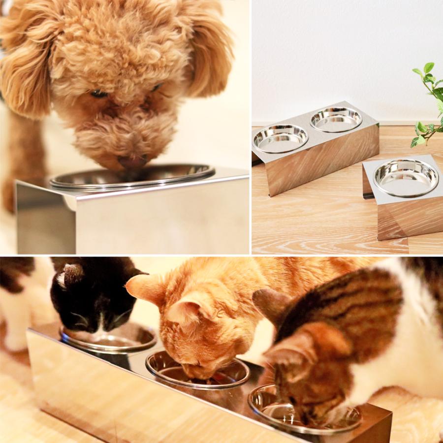 猫 食器台 日本製 ステンレス製 フードボウル スタンド 高さ8cm 食べ