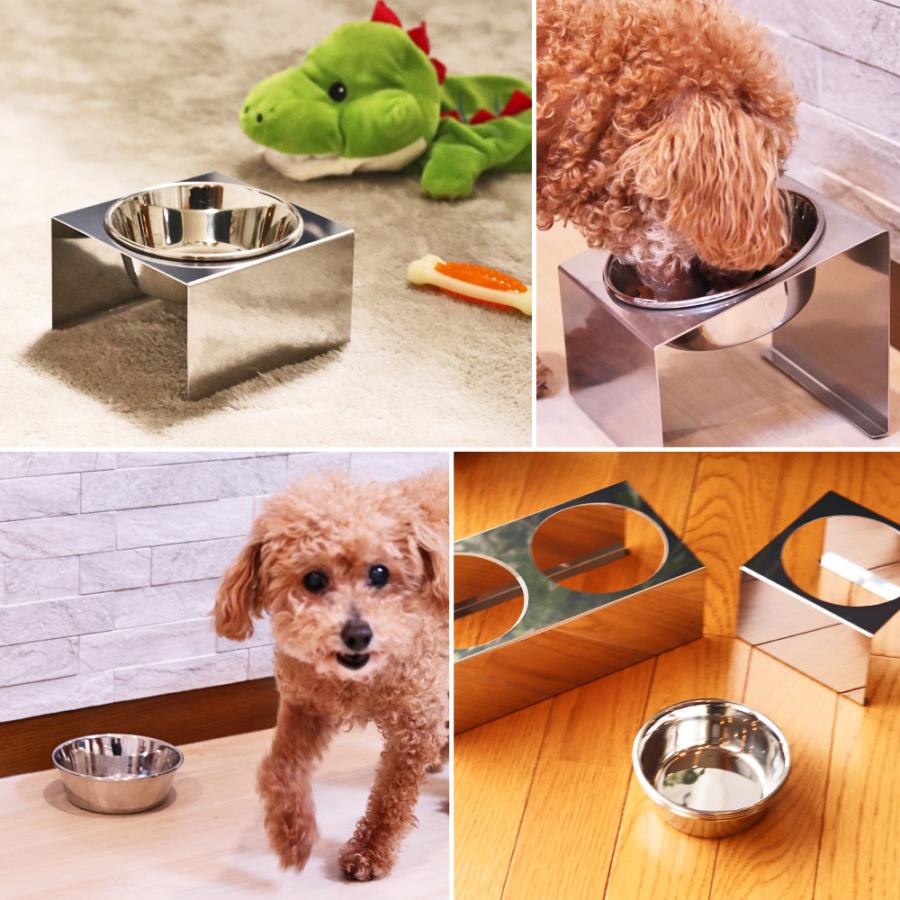 ペット用 フードボウル 犬 猫 食器 ステンレス皿 深型ボウル 食器台
