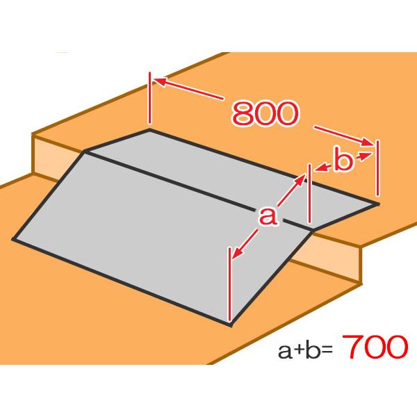 段差解消スロープ Aタイプ 縞鋼板 厚さ4.5mm 800×700mm 駐車場 車庫前 屋外用 オーダー製作｜teppan-hiroba｜04
