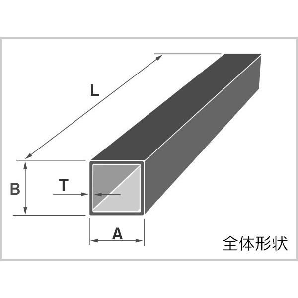 鉄 スチール 角パイプ STKMR 規格 厚さ1.6mm 19×19mm 長さ500mm 酸洗