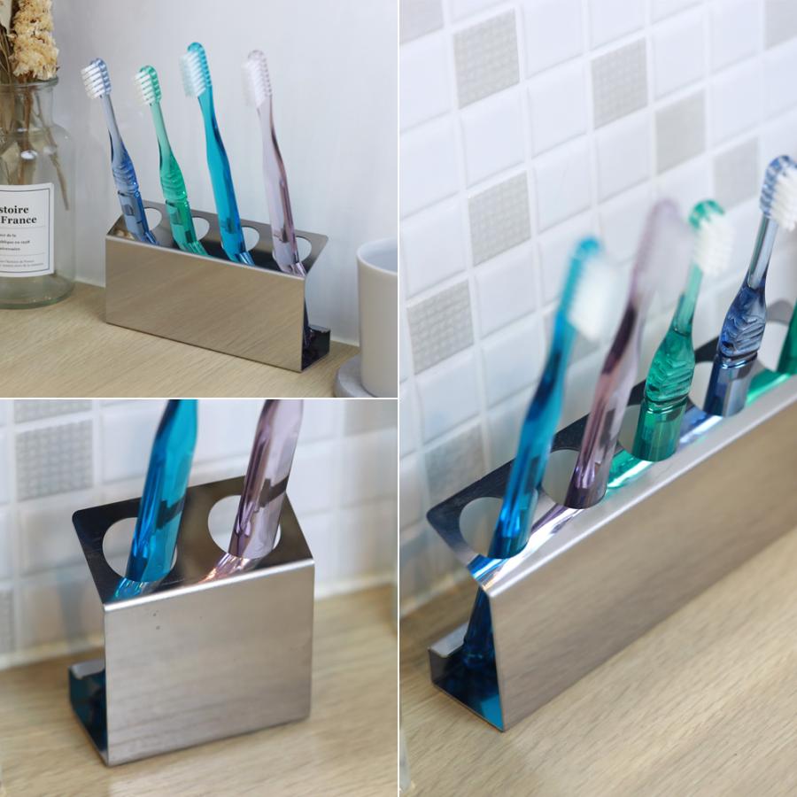 歯ブラシスタンド 磁石 貼り付け 歯ブラシホルダー 5本 シンプル ZEOOR 歯ブラシホルダー 歯ブラシスタンド ステンレス 置き型 5