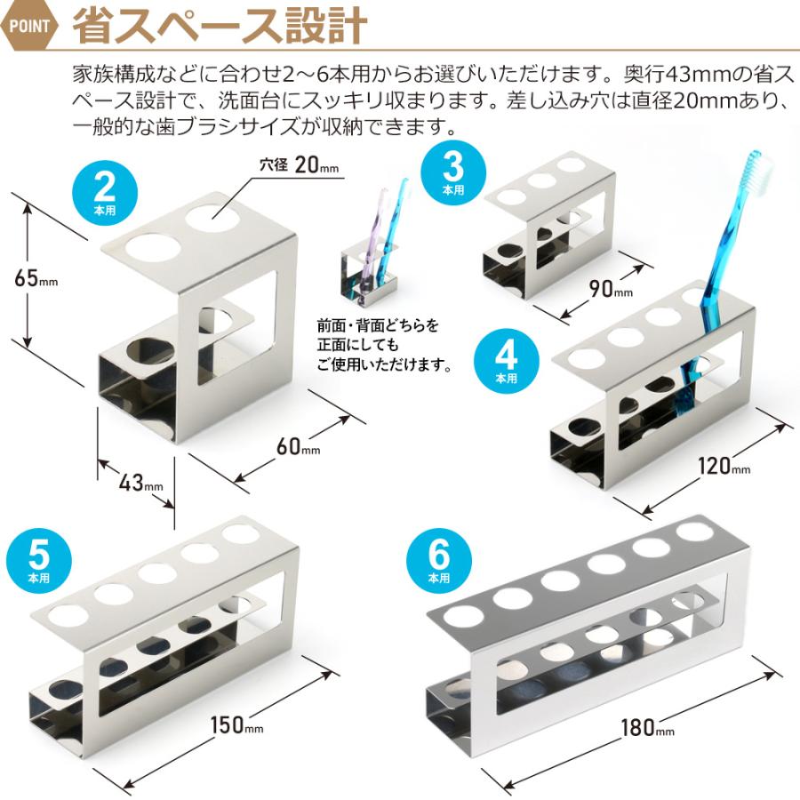 ZEOOR（ゼオール） 歯ブラシスタンド 4本用 日本製 ステンレス SUS430