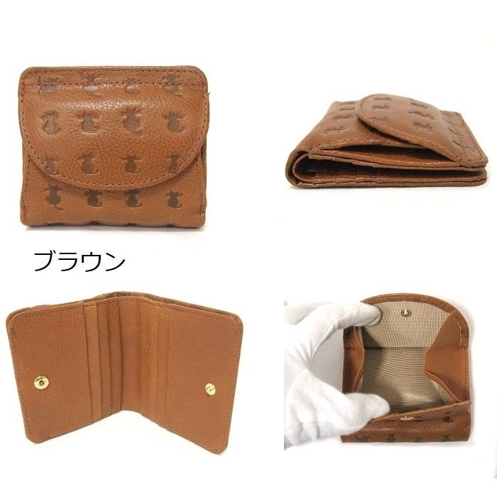 二つ折り 財布 本革レザー ボックス型小銭入れ レディース box ネコ柄 