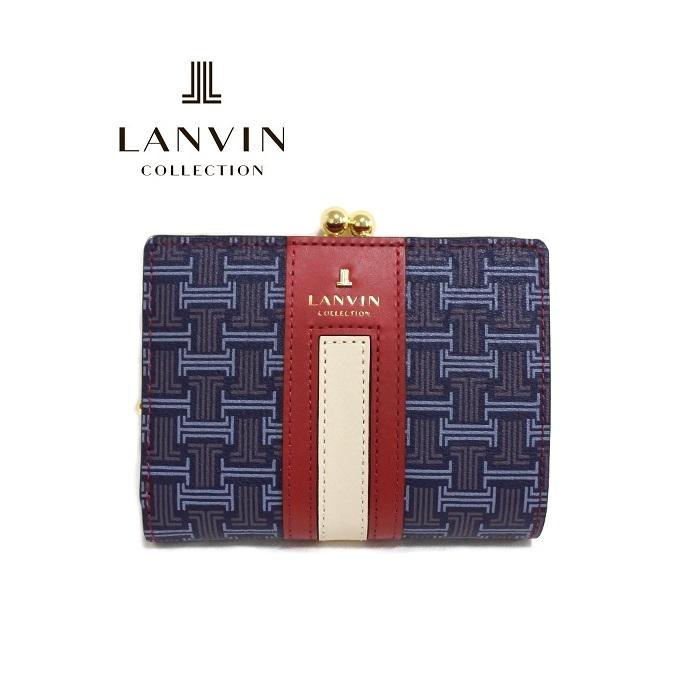 LANVIN 二つ折り 財布 がま口小銭入れ レディース 新品 フェリアパース