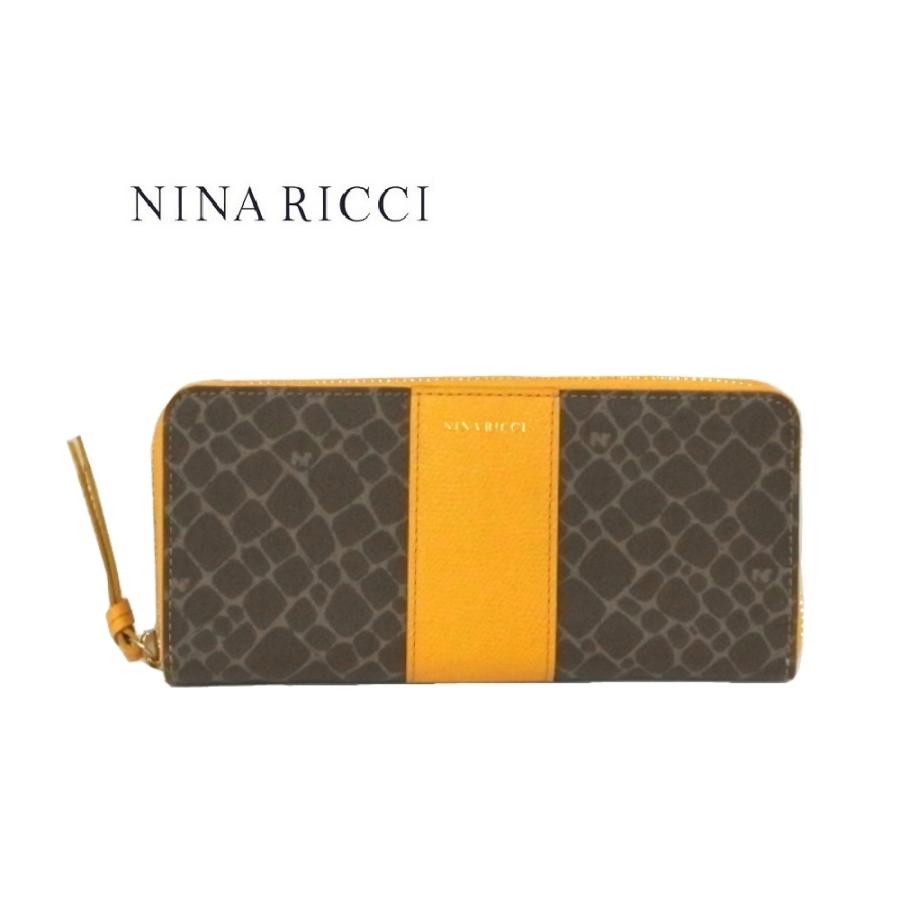 NINA RICCI（ニナ・リッチ） 長財布 ラウンドファスナー イエロー 