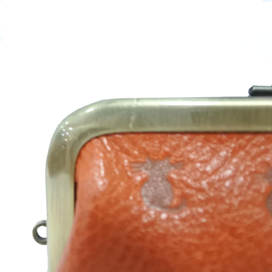 ※訳アリ　小物入れ 訳アリ ネコ柄 レザー小銭入れ 中 日本製 がま口 コインケース