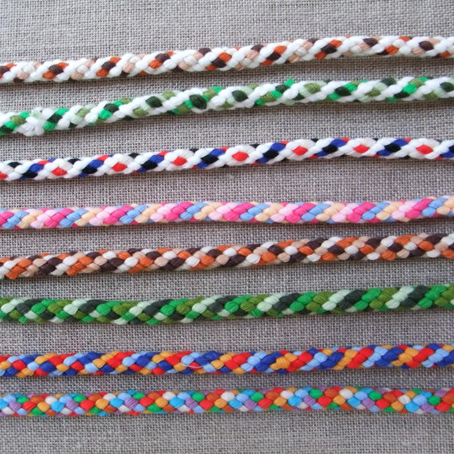 約4-5mm幅】No,22002ミックスコットンコード カラフルな丸ヒモ