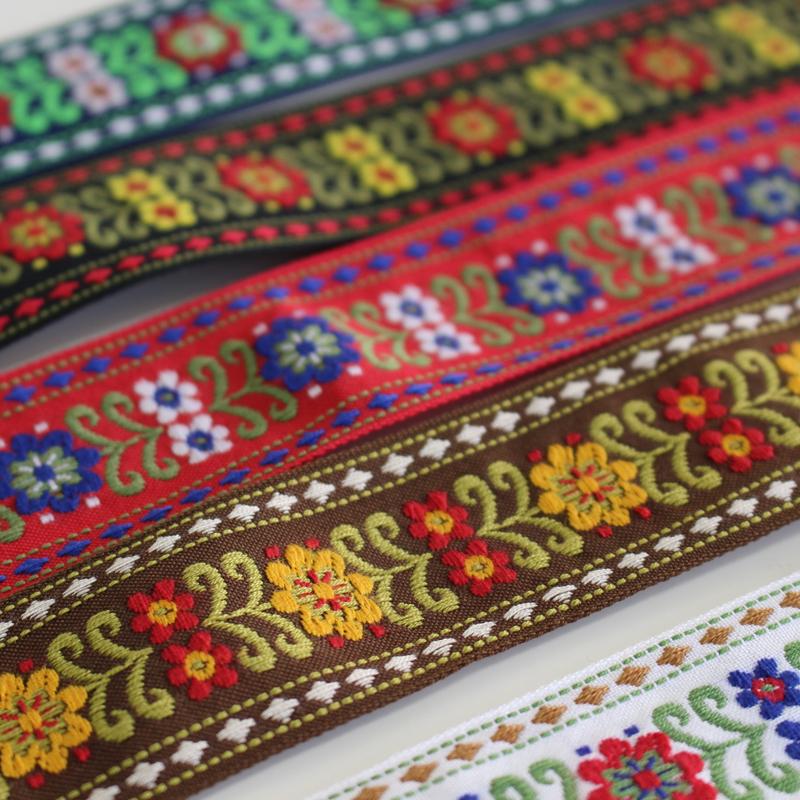 5色 35mm幅 3480 伝統柄 お花のボヘミアン柄チロリアンテープ デッドストック 日本製 1m単位 3480 アイリボンテラキ 通販 Yahoo ショッピング