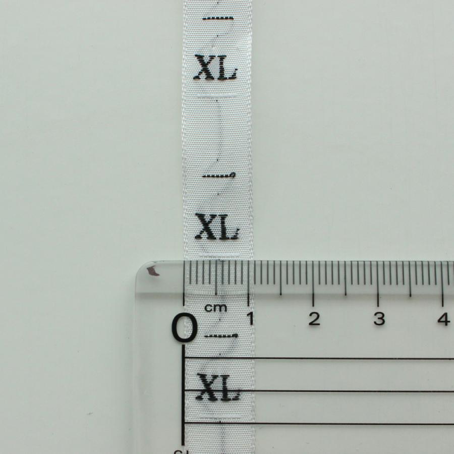 黒ベース+白文字【1000枚/1本】サイズネーム 刺繍 サイズタグ 織り