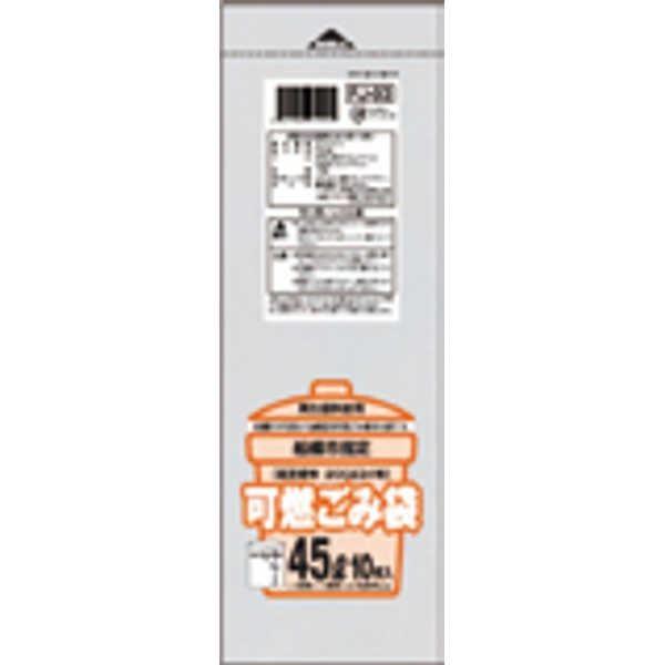 船橋市 可燃30L10枚入半透明 FJ92 〔（60袋×5ケース）合計300袋セット〕 38-519【メーカー直送】