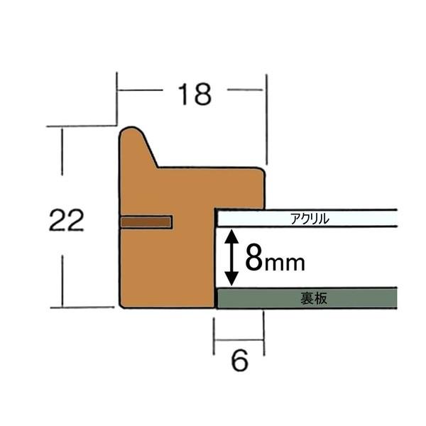 〔 長方形額 〕 木製額 高級木製長方形額 900×450mm チーク 縦横兼用額 前面アクリル仕様 額 額縁 フレーム【メーカー直送】の画像