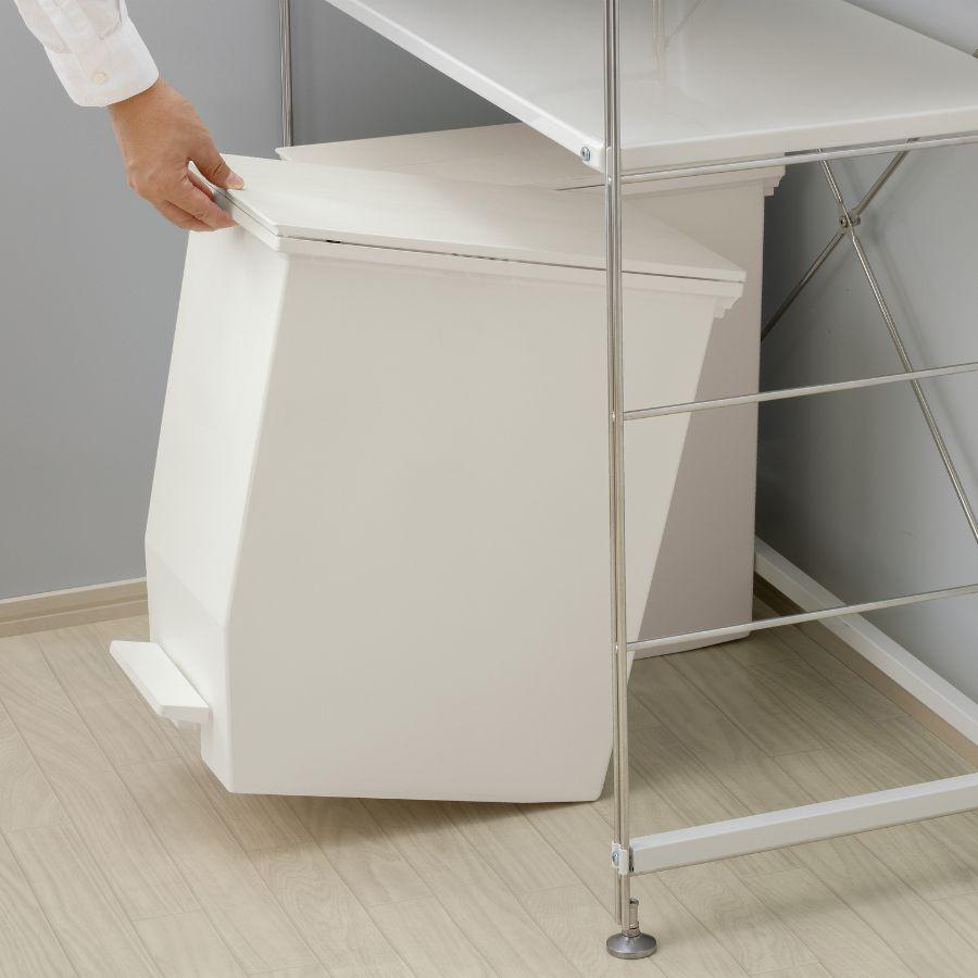 テラモト公式 ゴミ箱 おしゃれ 蓋付 20L 20リットル ごみ箱 業務用 ダストボックス ペダル式 本体 キャスター 袋止め | テラモト | 08