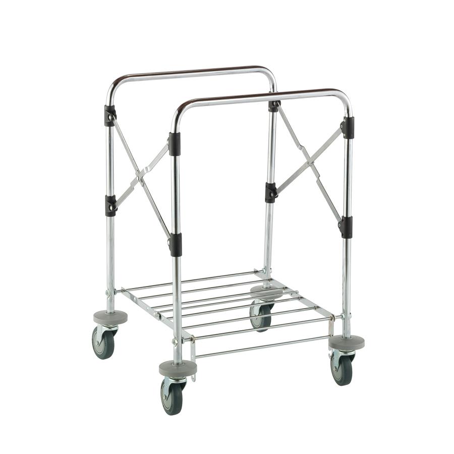 テラモト公式 ゴミ回収カート 分別 ダスト 清掃 ビルメン 運搬 折りたたみ 小 φ100キャスターバンパー付 | テラモト