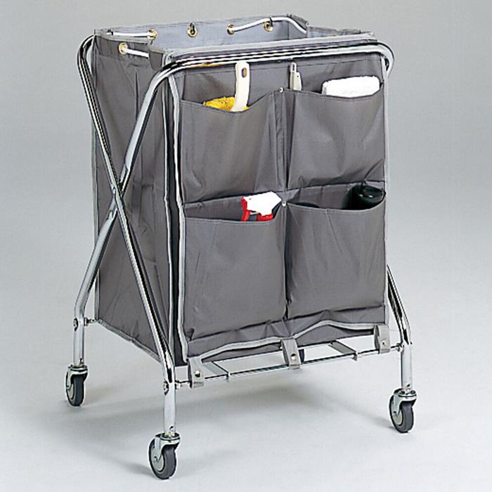 テラモト公式 ゴミ回収カート 分別 ダスト 清掃 ビルメン 運搬 折りたたみ 専用ポケットＥ 大 | テラモト | 08