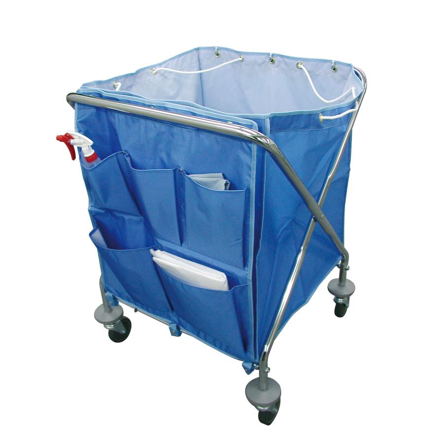 テラモト公式 ゴミ回収カート 分別 ダスト 清掃 ビルメン 運搬 折りたたみ 専用ポケットＥ 大 | テラモト | 09