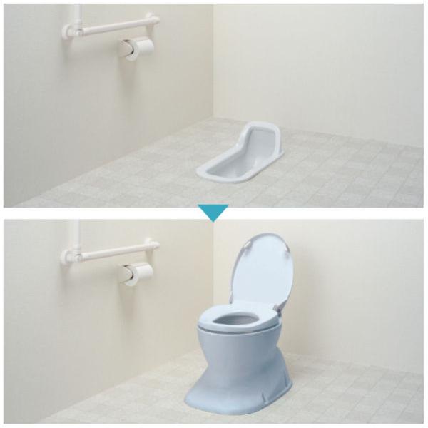 和式トイレを洋式に サニタリエースHG据置式 段差のない和式トイレ用 安寿 簡易洋式トイレ 534123/534124 リフォーム不要 | アロン化成 | 03