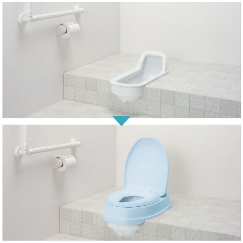 和式トイレを洋式に サニタリエースOD両用式 ソフト便座 ノーマルタイプ 段差のある和式トイレ用 安寿 簡易洋式トイレ 533323 リフォーム不要の画像