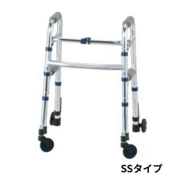 定価：1.8万　イーストアイ　 セーフティーアームウォーカー Mタイプ SAWMR シルバー　折り畳み式　キャスター脚　介護施設 楽天市場】室内用歩行器 セーフティーアームウォーカーMタイプ