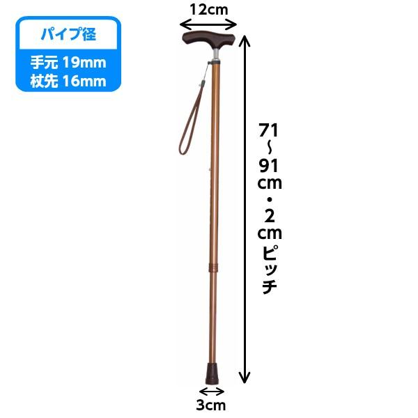 ウェルファン 夢ライフステッキ スリムネック 伸縮スリムタイプ（無地） 9731 |  | 01