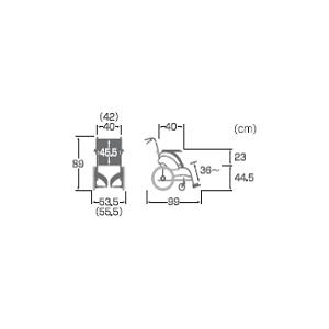 車椅子 介助式 ノーパンクタイヤ ウェイビットプラスシリーズ WAVIT＋ WAP16-40(42) S 中床 ソフトタイヤ(軽量）仕様 法人様送料無料_2