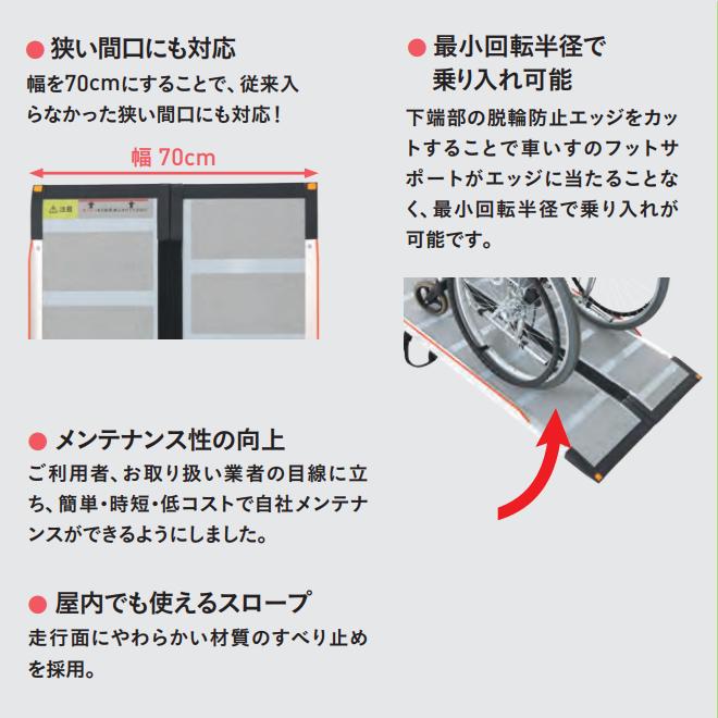 可搬形スロープ ケアスロープ ケアメディックス 幅70cm×長さ175cm